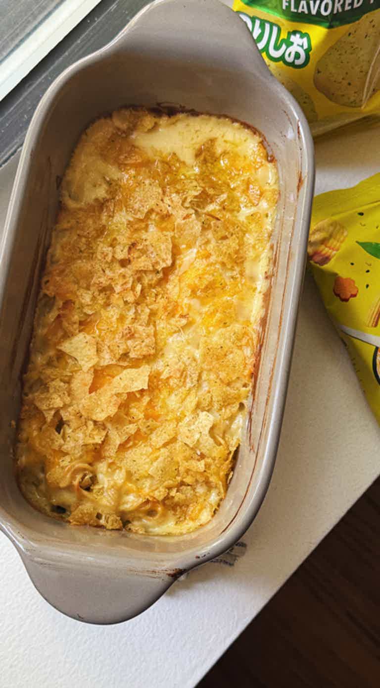 Cheesy Ramen Bake